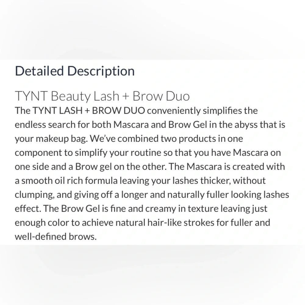 NWT Tynt Lash And Brow Duo Mascara Brow Gel Black Brown